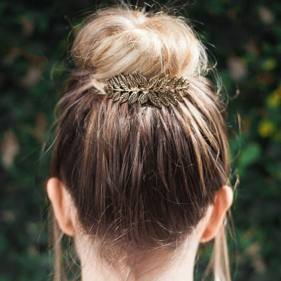 Leaves Bun Top Hair Comb Vintage Wedding Hair Accessories Bijoux