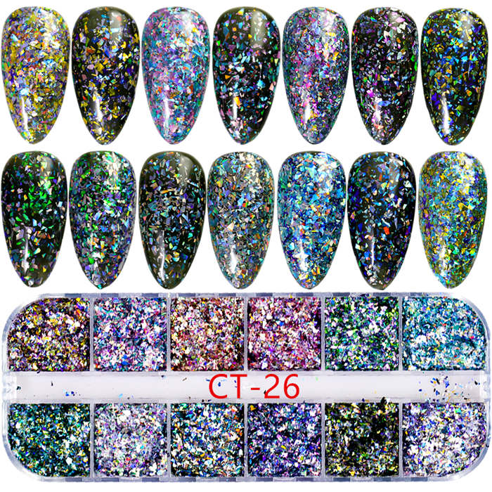 Nail Art Bright Powder Laser Symphony Candy Paper Nail Sticker