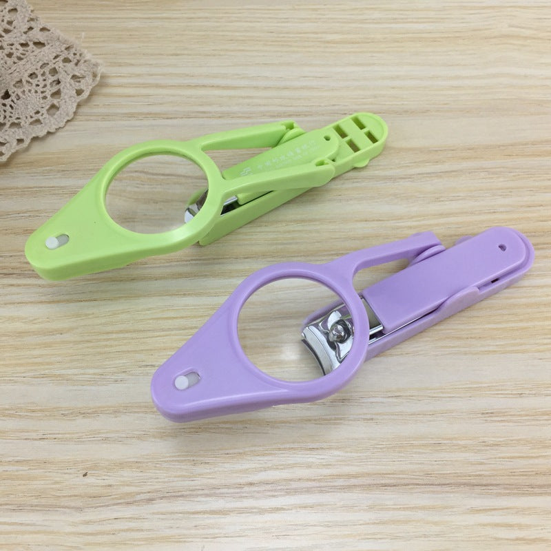 Magnifying Glass LED Light Nail Clippers Splash-proof Nail Clippers For Elderly Children