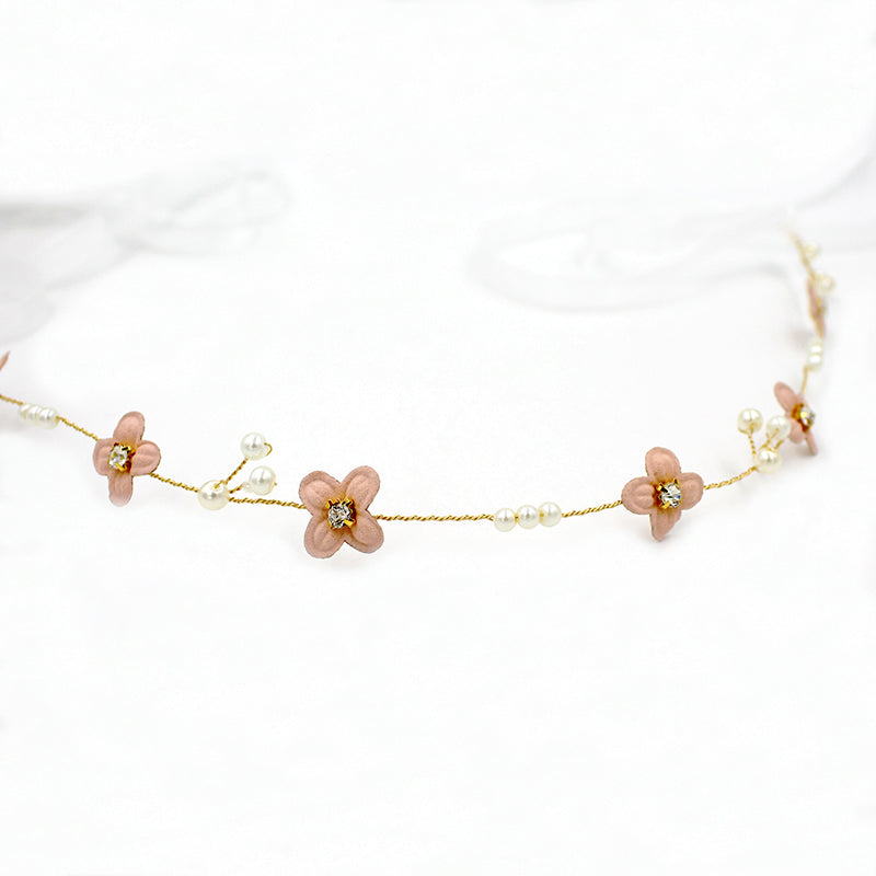Simple Beaded Flower Bridal Headband Headdress