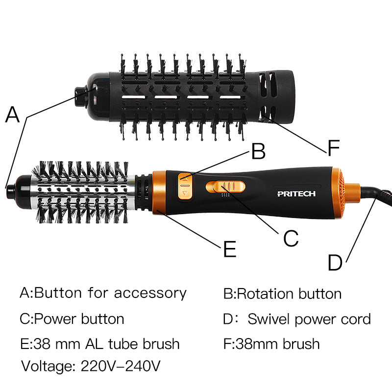 Hot Air Comb Rotary Electric Curling Rod Curling And Straightening