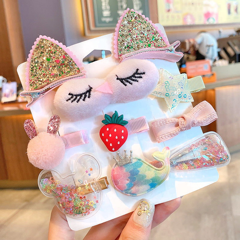 Children's bow hairpin headwear set