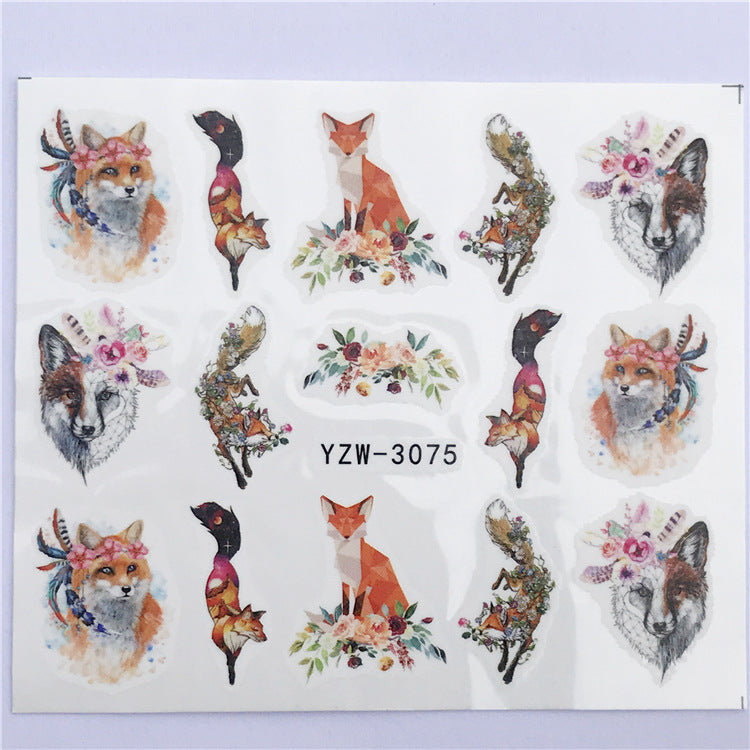 Boho Nail Art Sticker Beautiful Cute Cat Elk Christmas