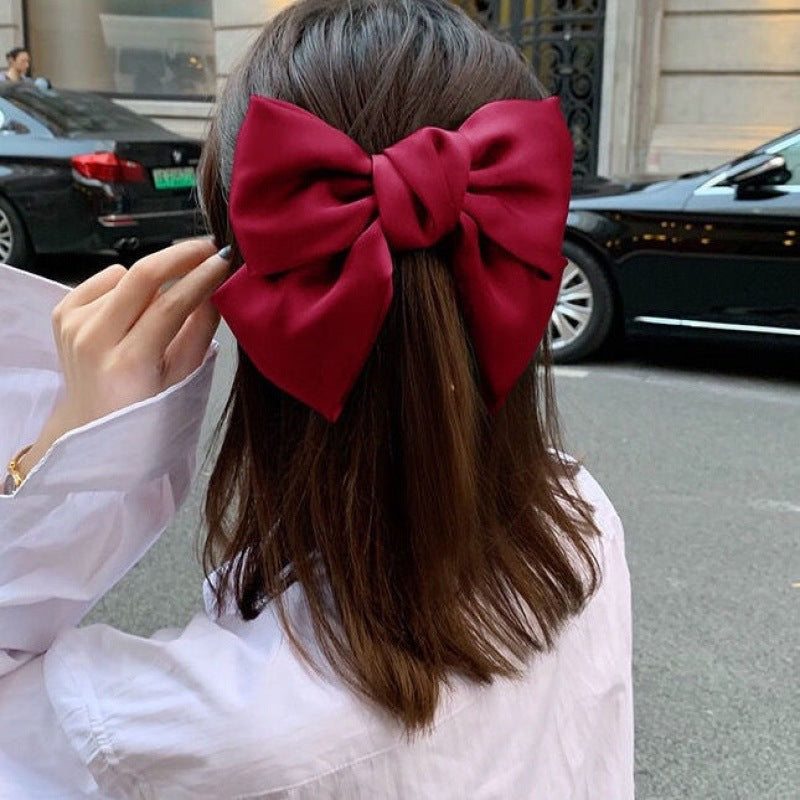French Retro Oversized Black Bow