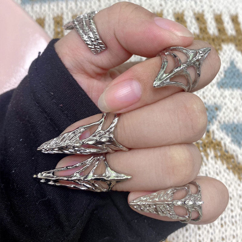 Micro Inlaid Zircon Nail Ring Personality