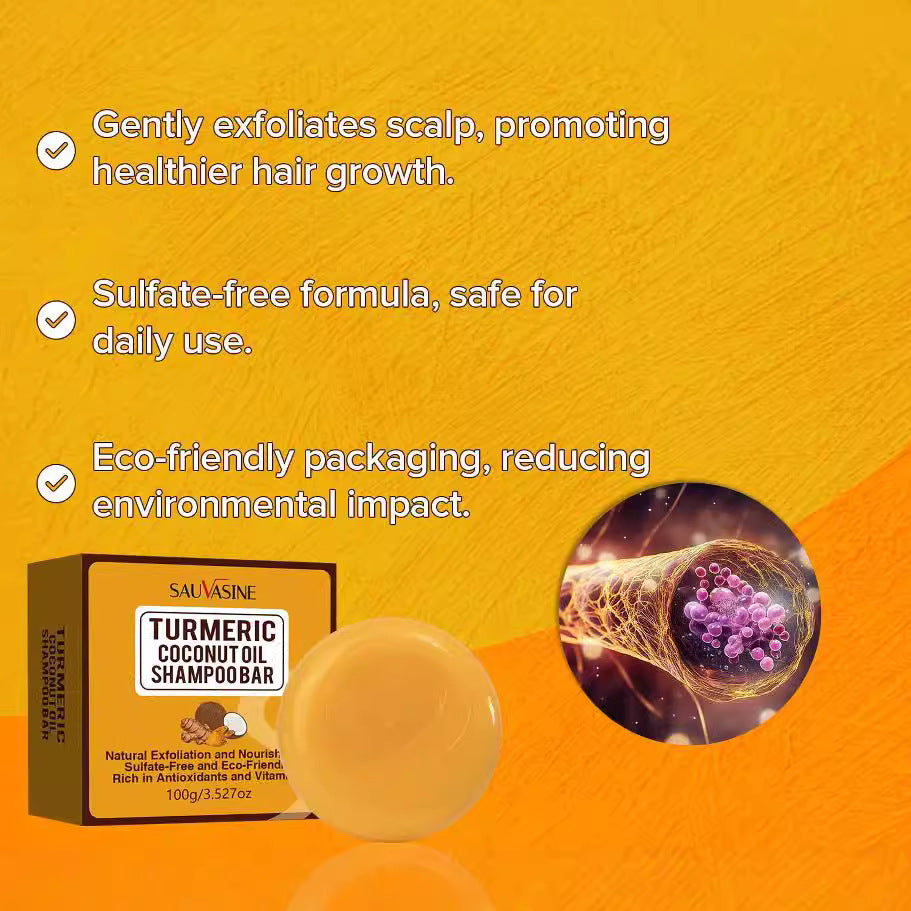 Cross-border New Turmeric Coconut Oil Shampoo Soap