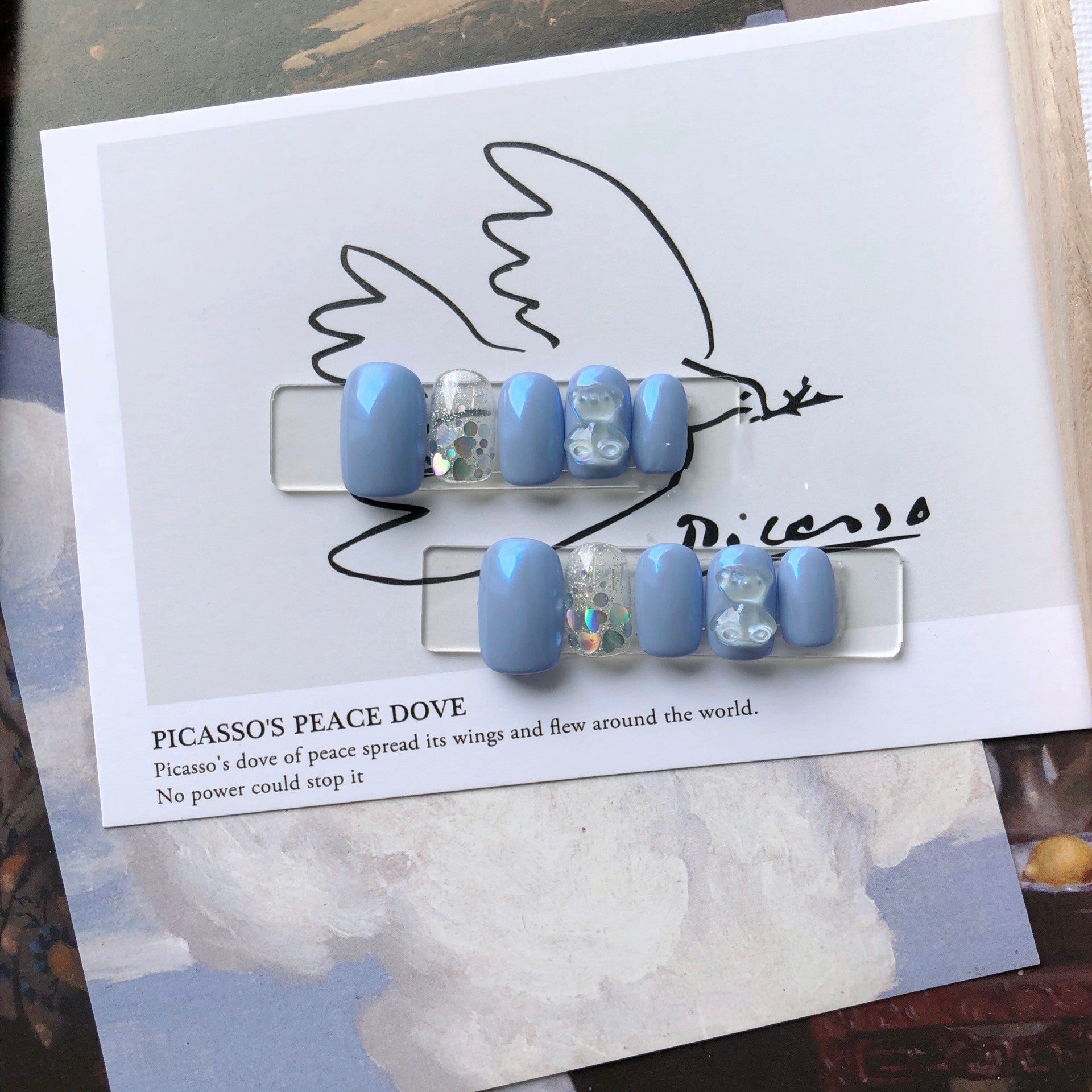 Picasso's Place Dove Aurora Bear False Nail Patch