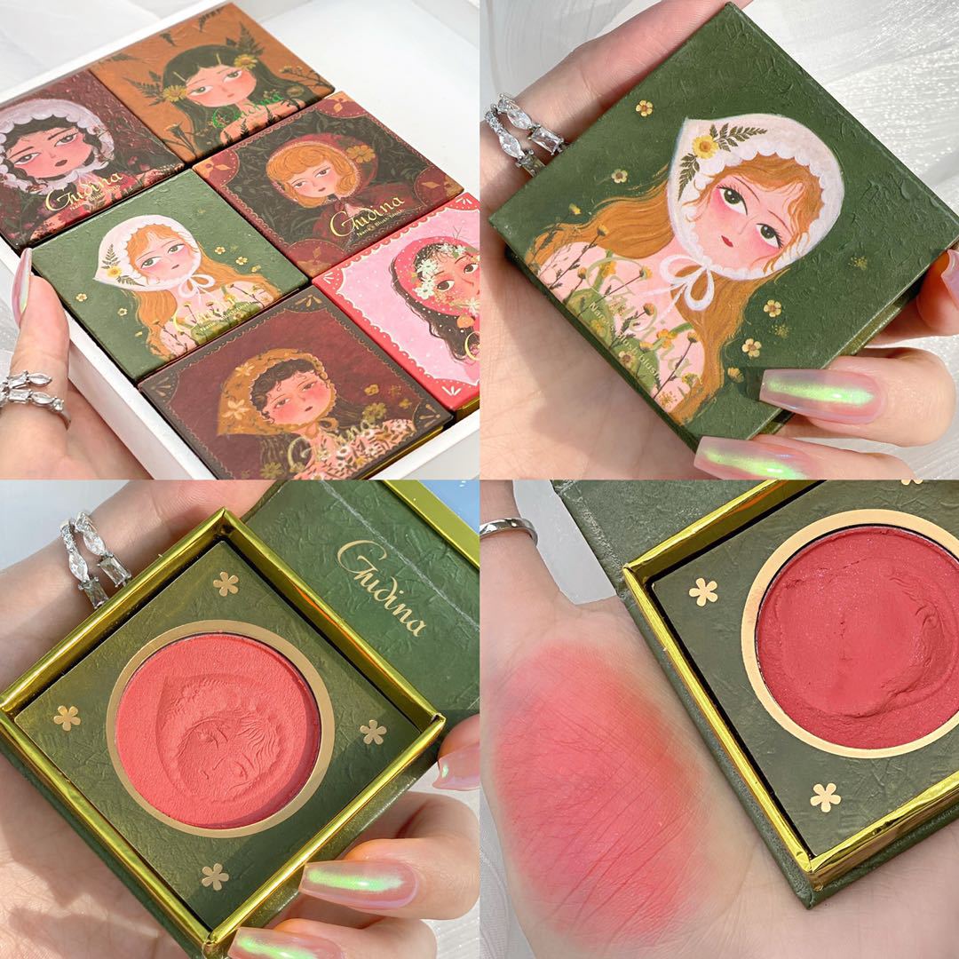 Gudina Monochrome Blush Maple Leaf Retro Vitality Girl Nude Makeup Natural Service