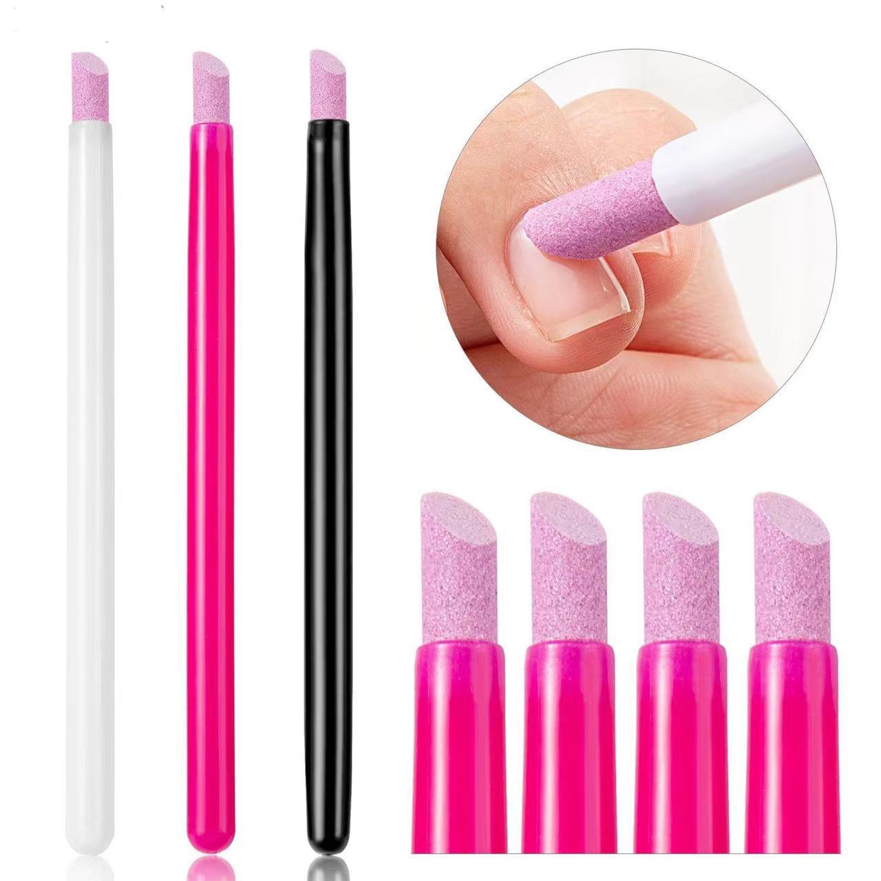 5 PCs Long Head Manicure Implement Quartz Stone Peeling Pen Polish Strips Push Stick