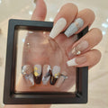 Autumn And Winter Atmosphere Wear Nail Patch Warm Color High Sense Metallic Pile Rhinestone