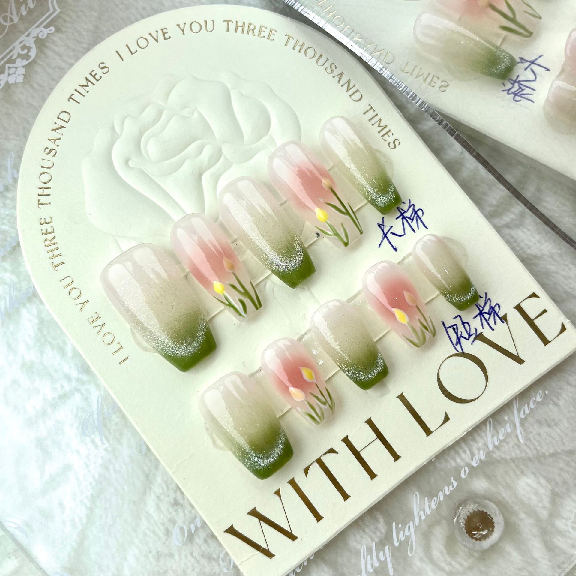 Handmade Real Shot Nail Stickers Fake Removable Finished UV Patch