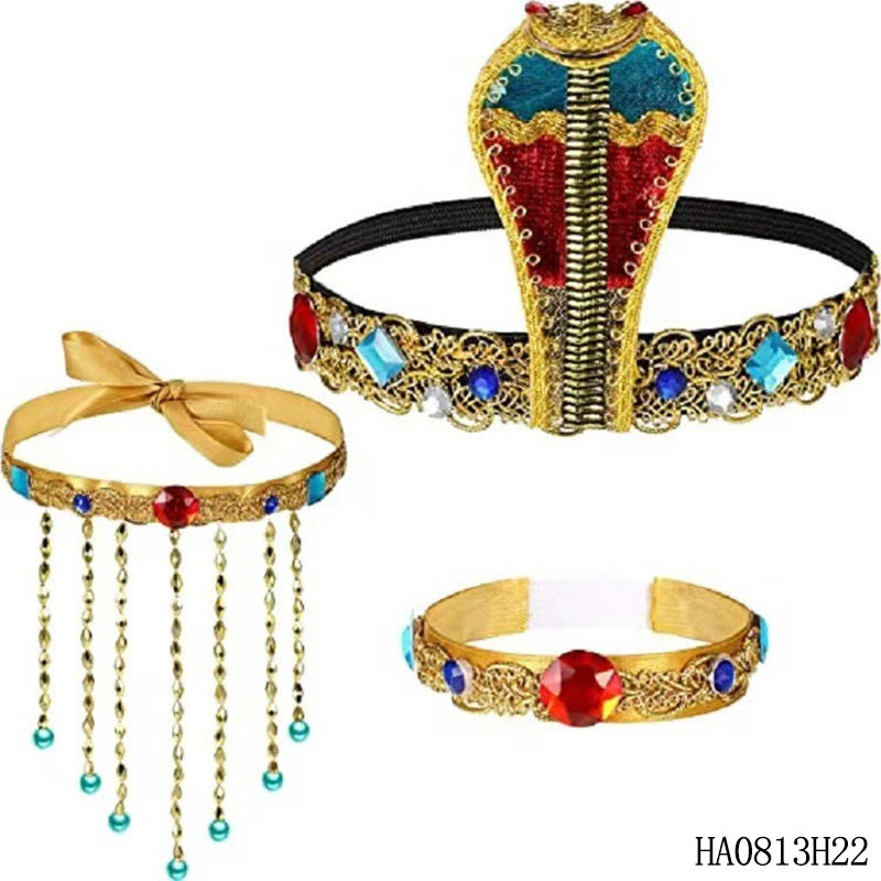 Headwear Female Egyptian Clothing Headband Pharaoh Sequined Hair Accessories