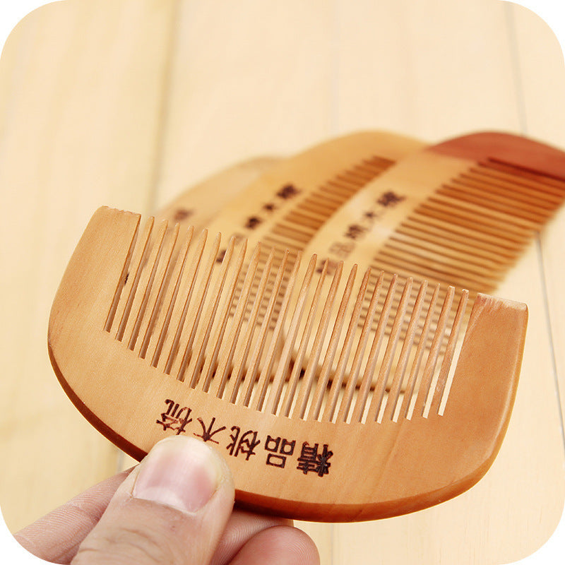 Thickened Dense Tooth Comb Massage Anti-static Round Teeth Wooden Comb