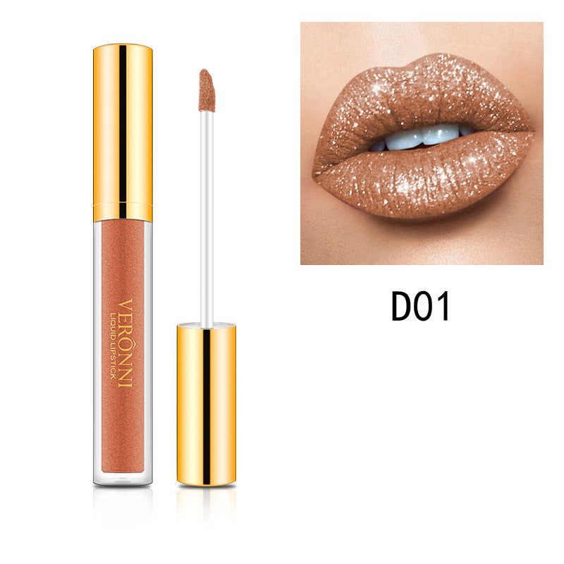 Diamond Pearl Magic Color Shiny Matte Metal Lip Gloss Lipstick