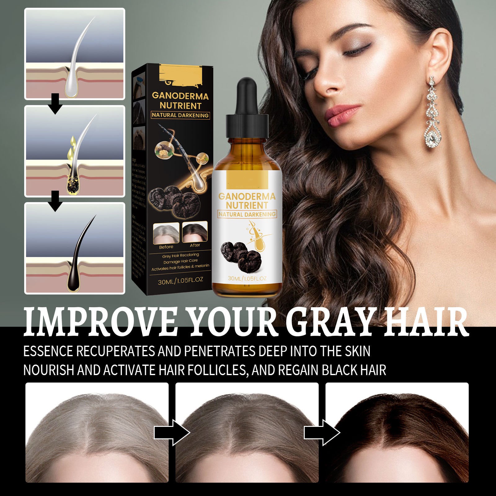 Ganoderma Nutrient Hair Care Moisturizing Hair Repair Massage