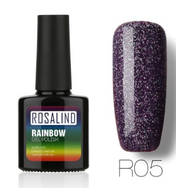 Rosalind Nail free, long-lasting, non-toxic, nail polish, ROSALIND phototherapy glue, star studded rainbow system.