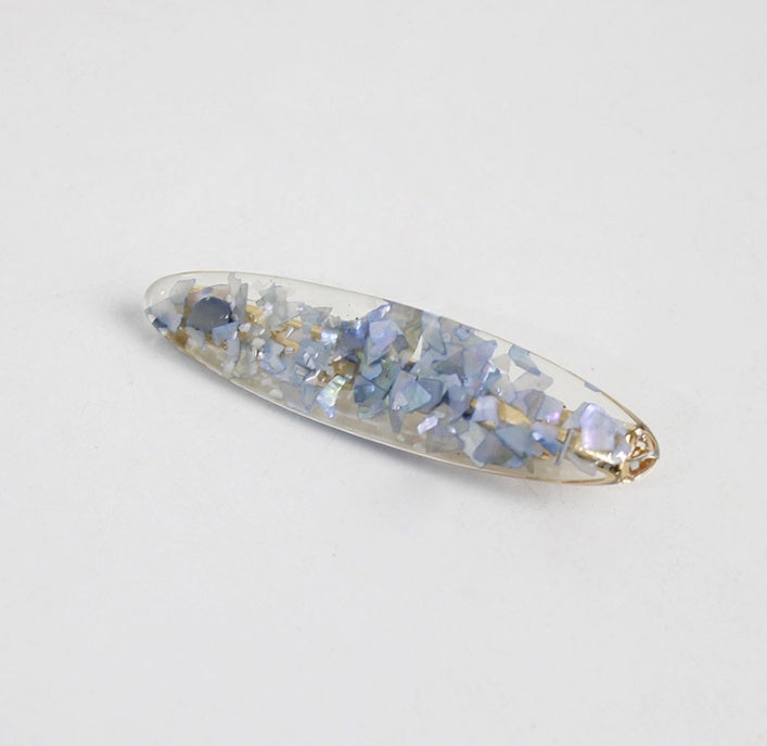 Japanese ins wind hairpin hair accessories magic color shell water droplets rectangular bangs word side clip hairpin hair accessories Korean version