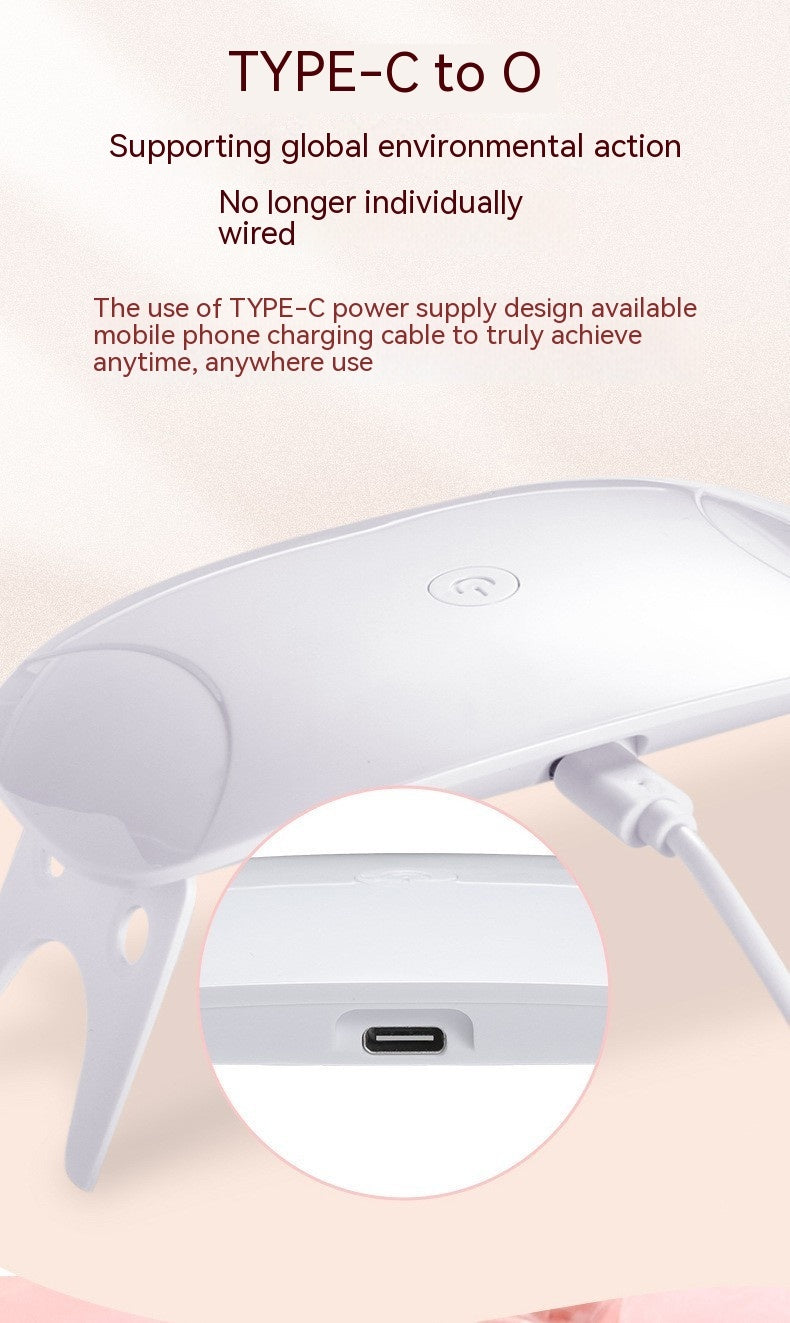 Mini Small Folding Mouse Hot Lamp Handheld Phototherapy Machine Nail Baking Drying UV Curing