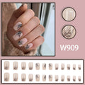 Simple Ins Style Leaves Silhouette European Square Nail Sticker Retro