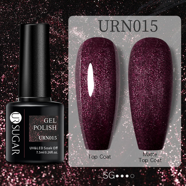 UR Sugar Black White Red Glitter Color Gel Nail Polish Matte