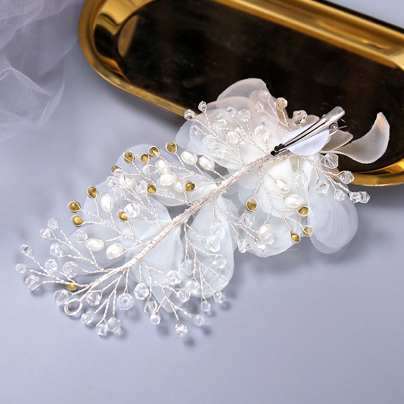 Bridal Handmade Crystal Flowers Headdress