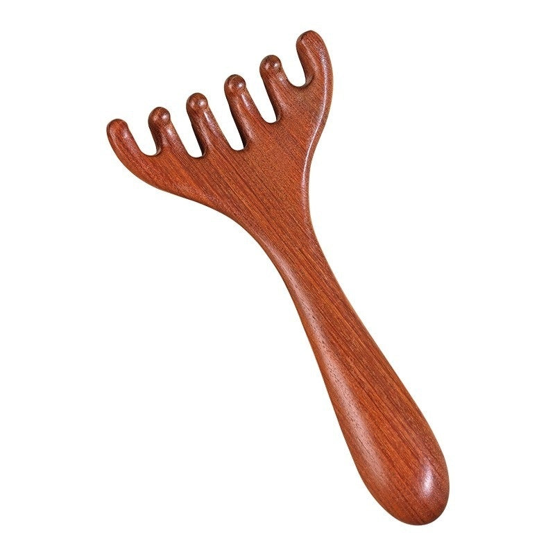 Gold Sandalwood Head Massage Comb Meridian Brush