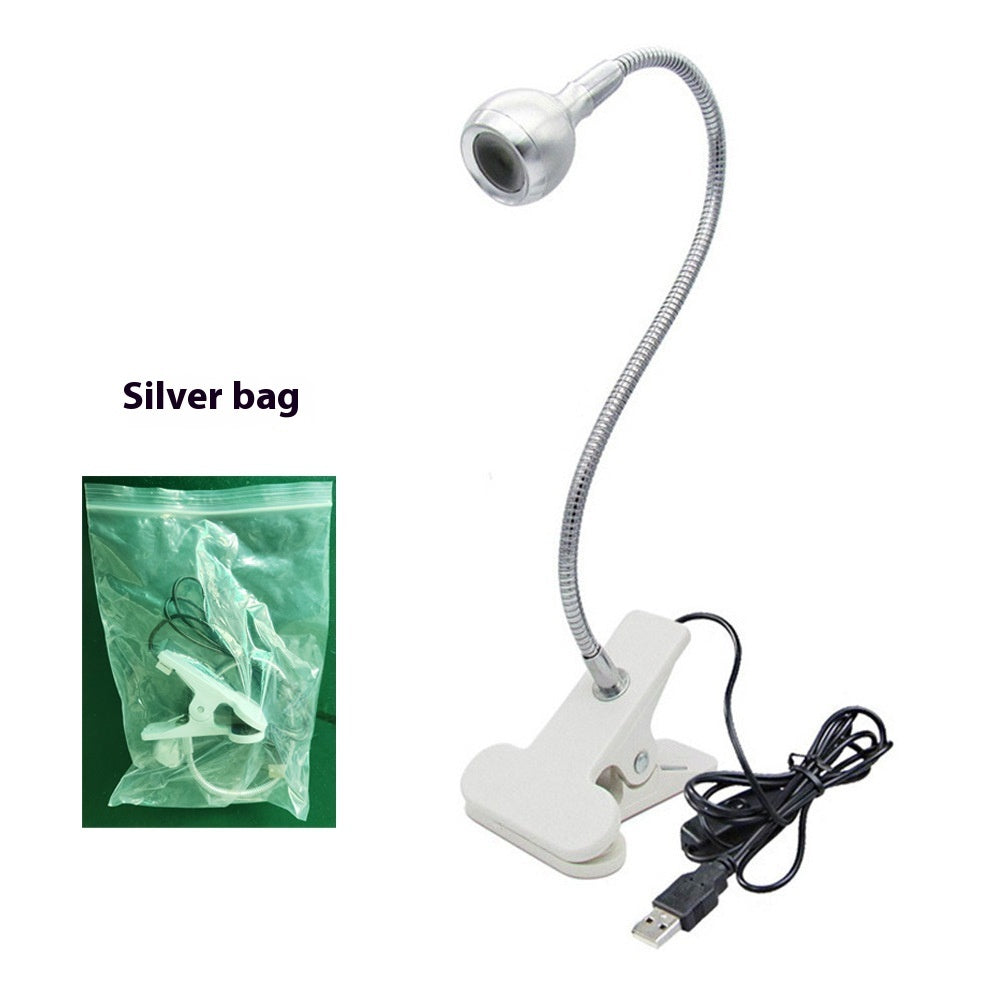 Gooseneck Hot Lamp USB Table Lamp With Clamp Nail Polish UV Glue Curing Black Light Bulb