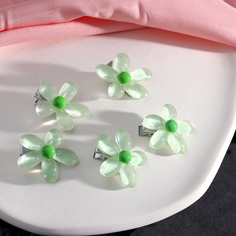 Small Bow Hairpins Cute peach rose headwear hair