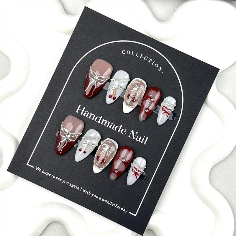 Handmade Hand-painted Bowknot Wear Nail Tip High Sense