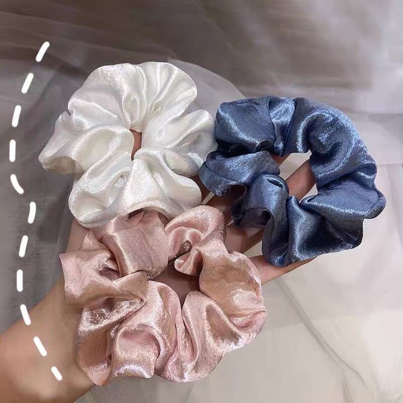 French Vintage Satin Large Intestine Hair Tie