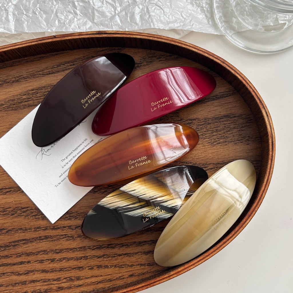 Mingshangjia French Style Temperament Acetic Acid Oval Low Ponytail Hairpin