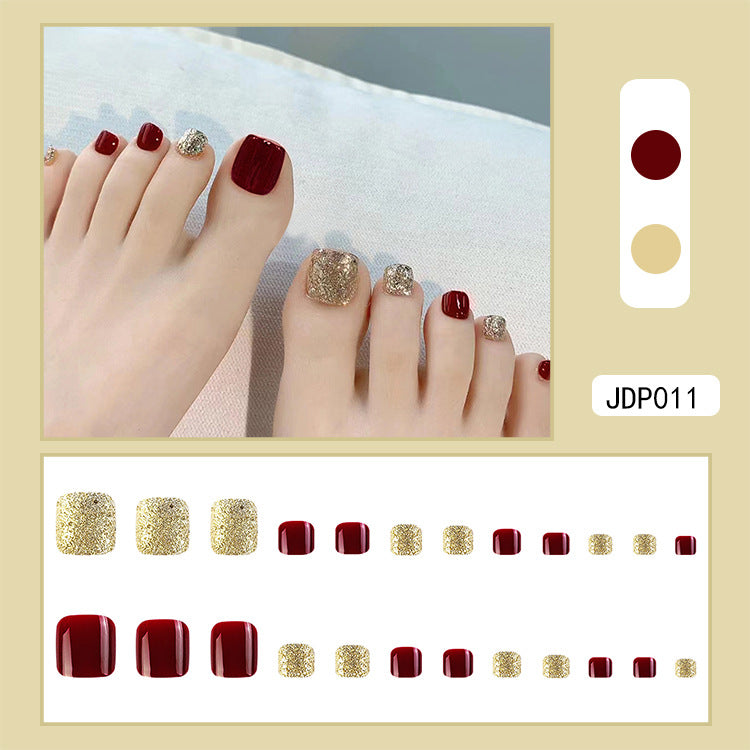 Wine Red Wear Nail Sticker Finished Product