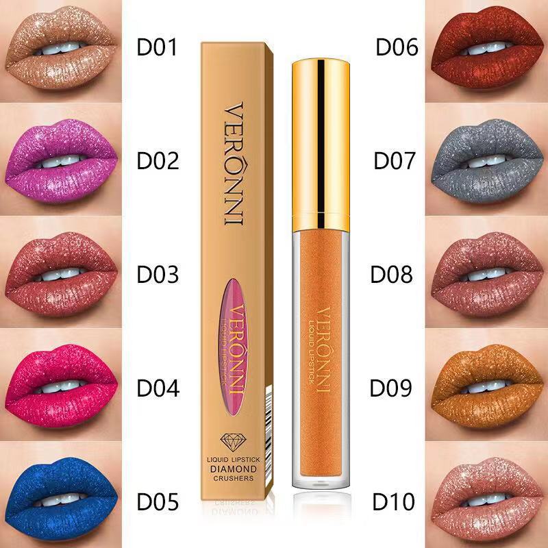 Diamond Pearl Magic Color Shiny Matte Metal Lip Gloss Lipstick