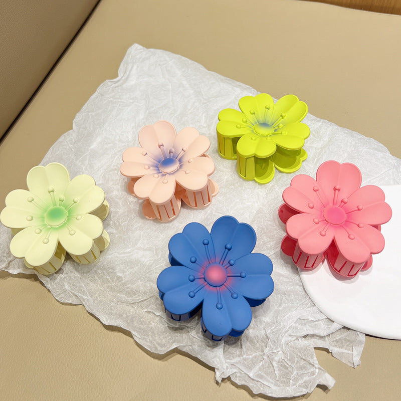 Frosted Large Egg Flower Barrettes Women