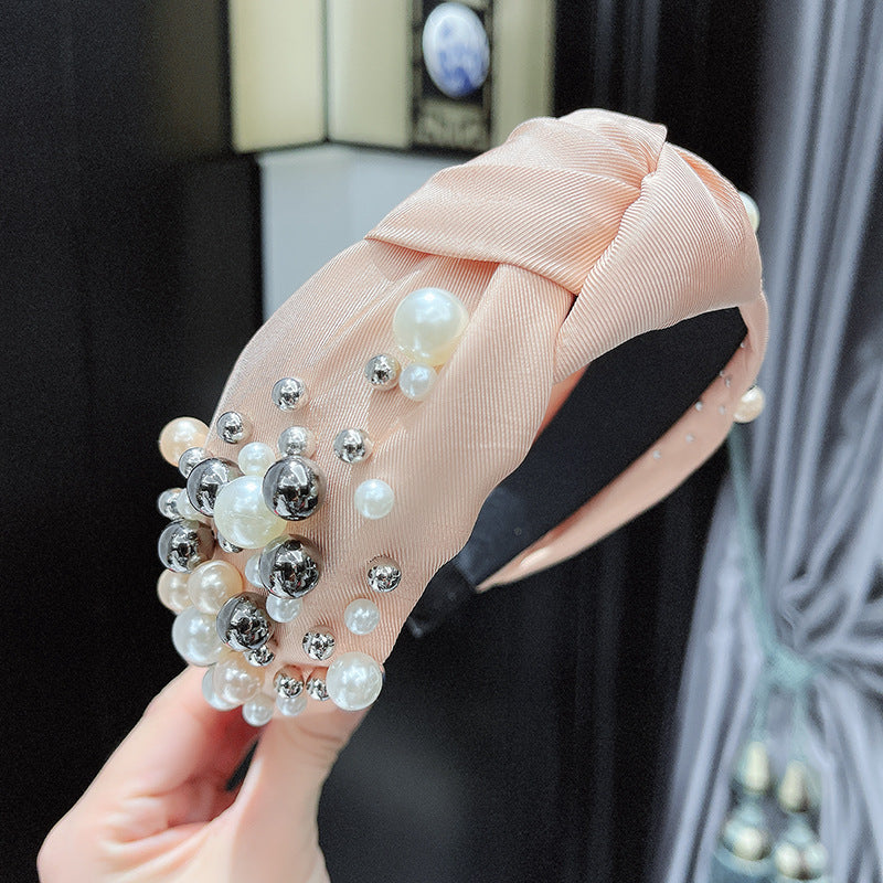 Ladies Fashion Personality Pearl Headband Multicolor