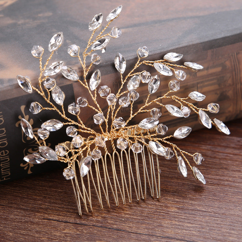 Handmade Glass Crystal Hair Comb For Bride