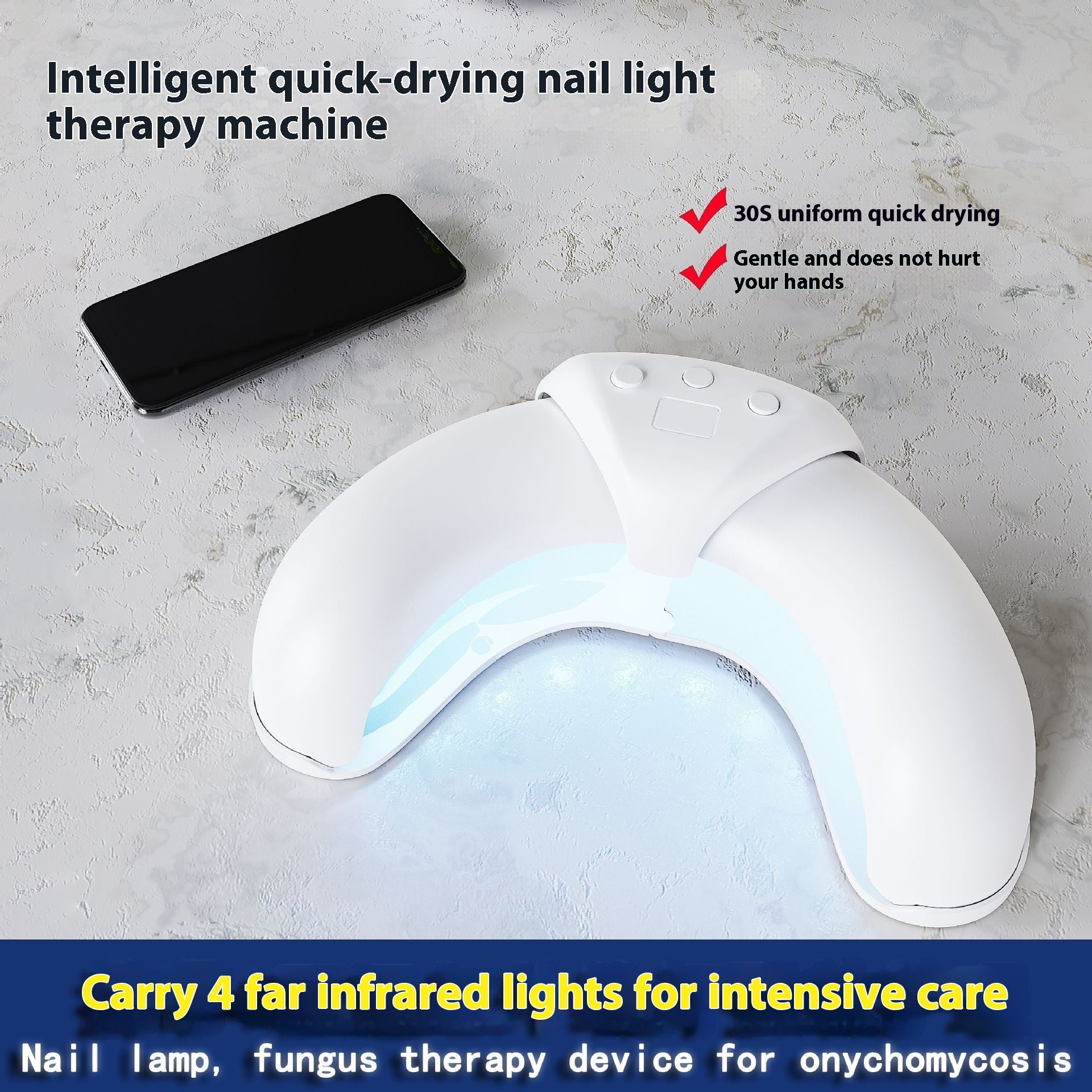 Intelligent Quick Drying Crescent Shaped Nail Lamp