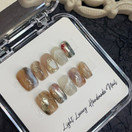 Arisa Nail Maillard Color Blooming Handmade Wear Light Luxury Handmade High Quality Nail Tip
