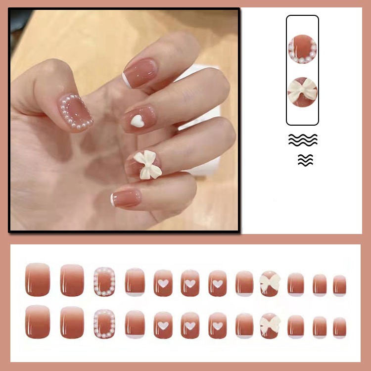 Gradient Pearl Butterfly Nail Piece
