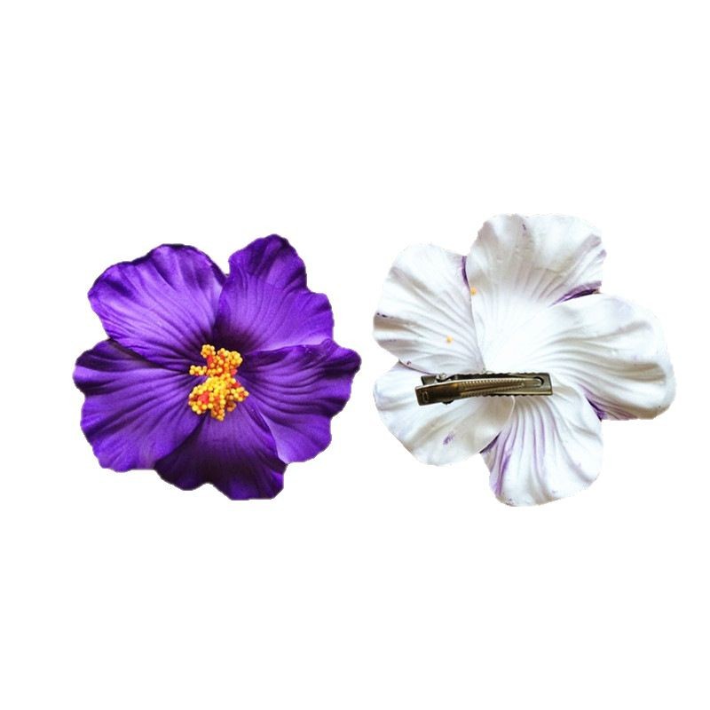 Sweet Seaside Beach Degree Hibiscus Rosa-sinensis Flowers Hairpin Side Clip