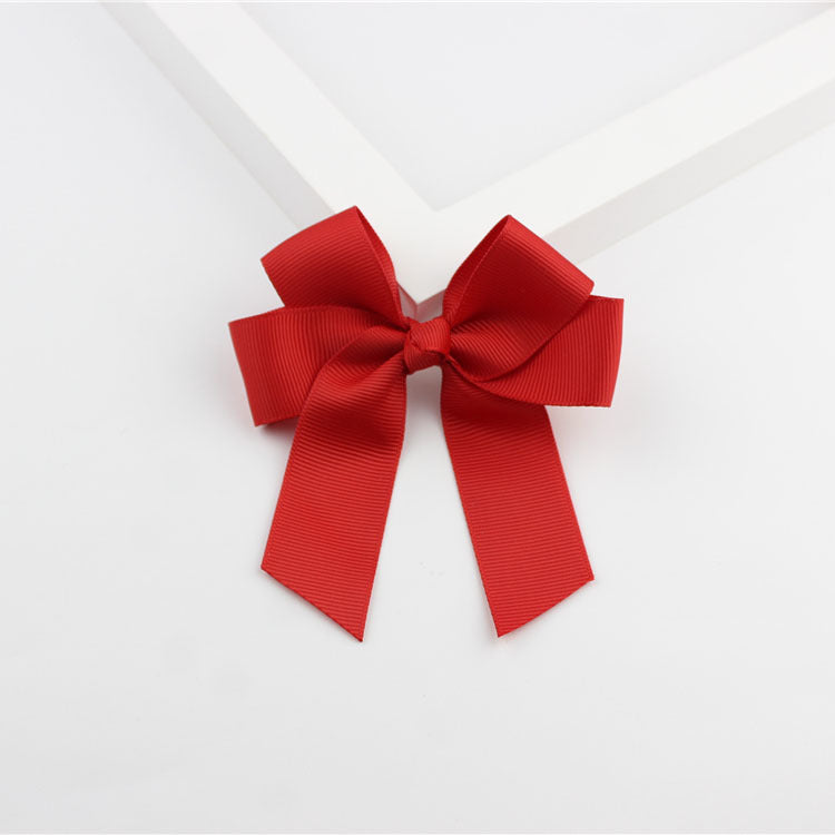 European And American Children Hairpin Ornament Four-ear Ribbon