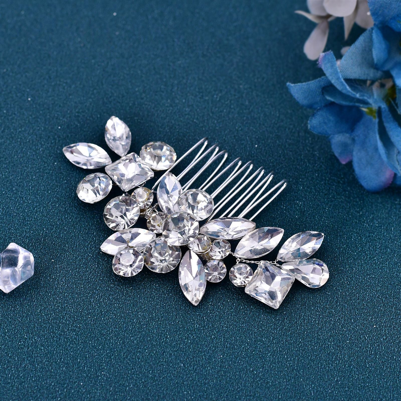 With Makeup Styling Photo Hair Comb Rhinestone Insert