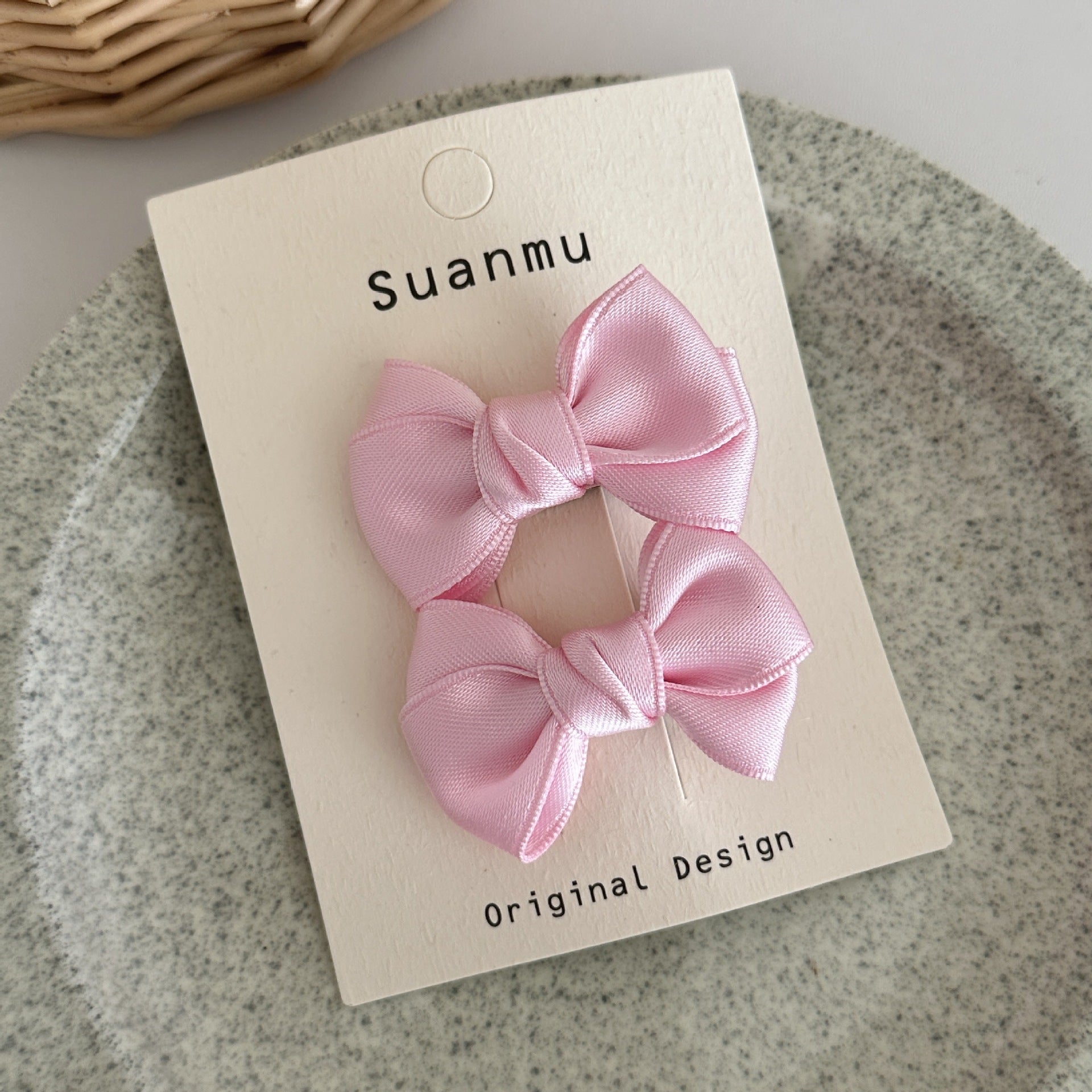 Cream Color Sweet Bowknot Children's Exquisite Side Clip Hairpin