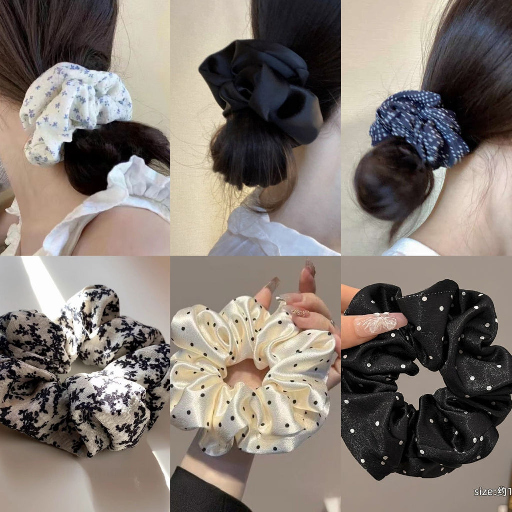 Bold Polka Dot Simple Floral Large Intestine Hair Ring