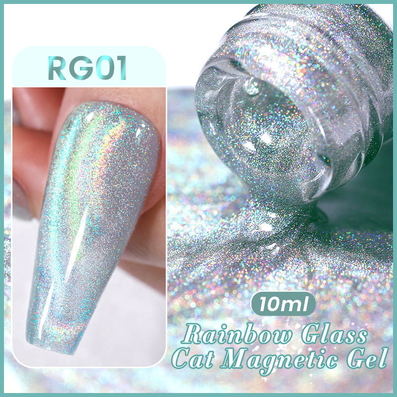 New Three-color Aurora Rainbow Glass Cat Eye Gel Polish Phototherapy Plastic