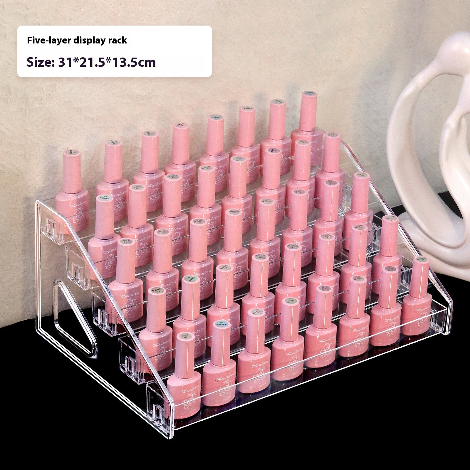Multi-layer Plastic Transparent Acrylic Nail Polish Display Rack