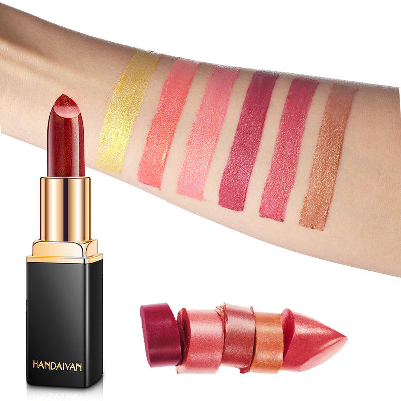 Nine-color Mermaid Shiny Metallic Pearlescent Gilding Color-changing Lipstick