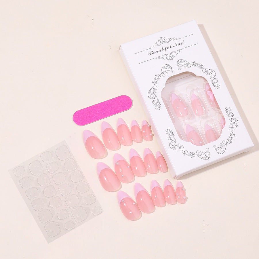 Nail Shaped Piece With Pearl Bow Patch