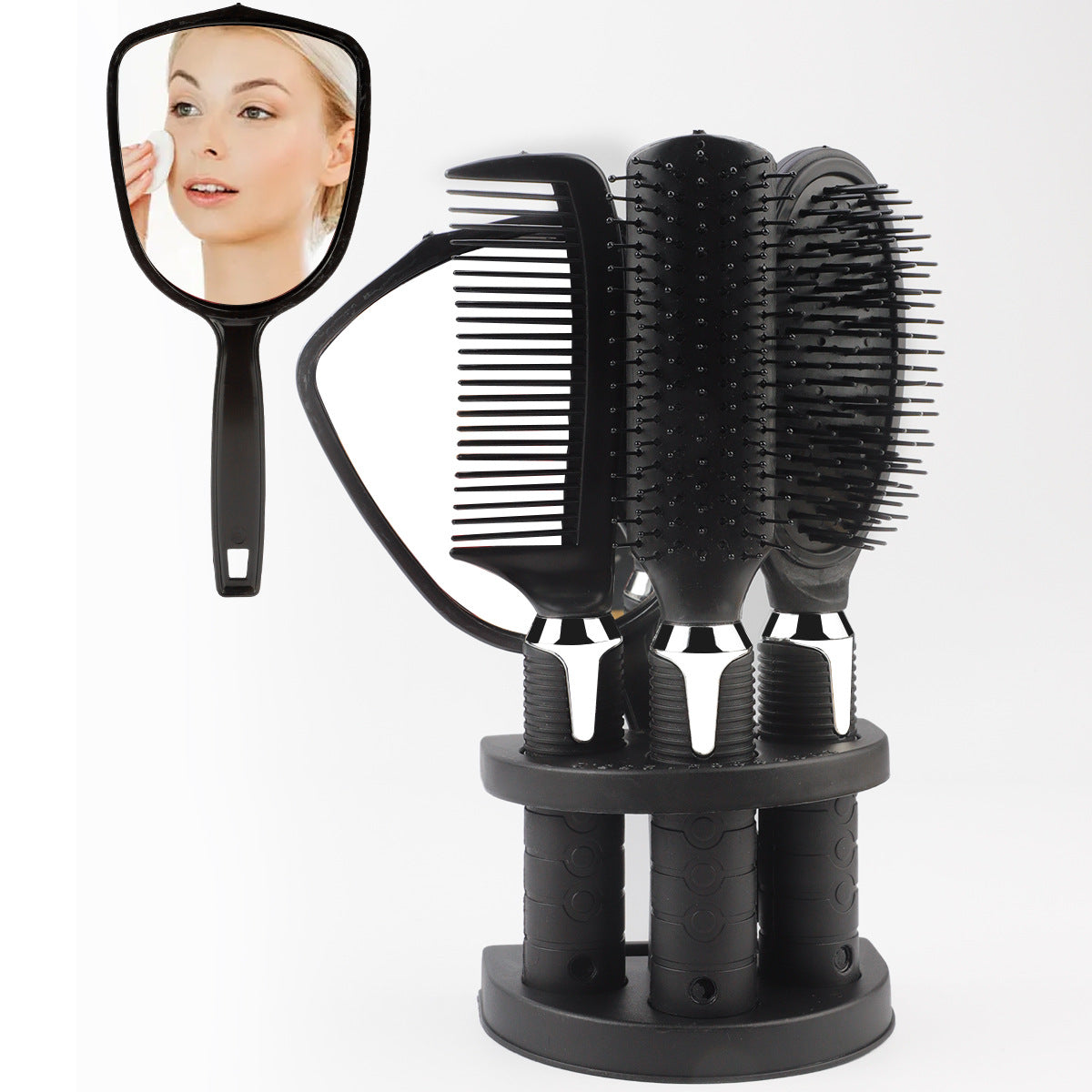 Desktop Hair Curling Comb Mirror 4-piece Combination Suit