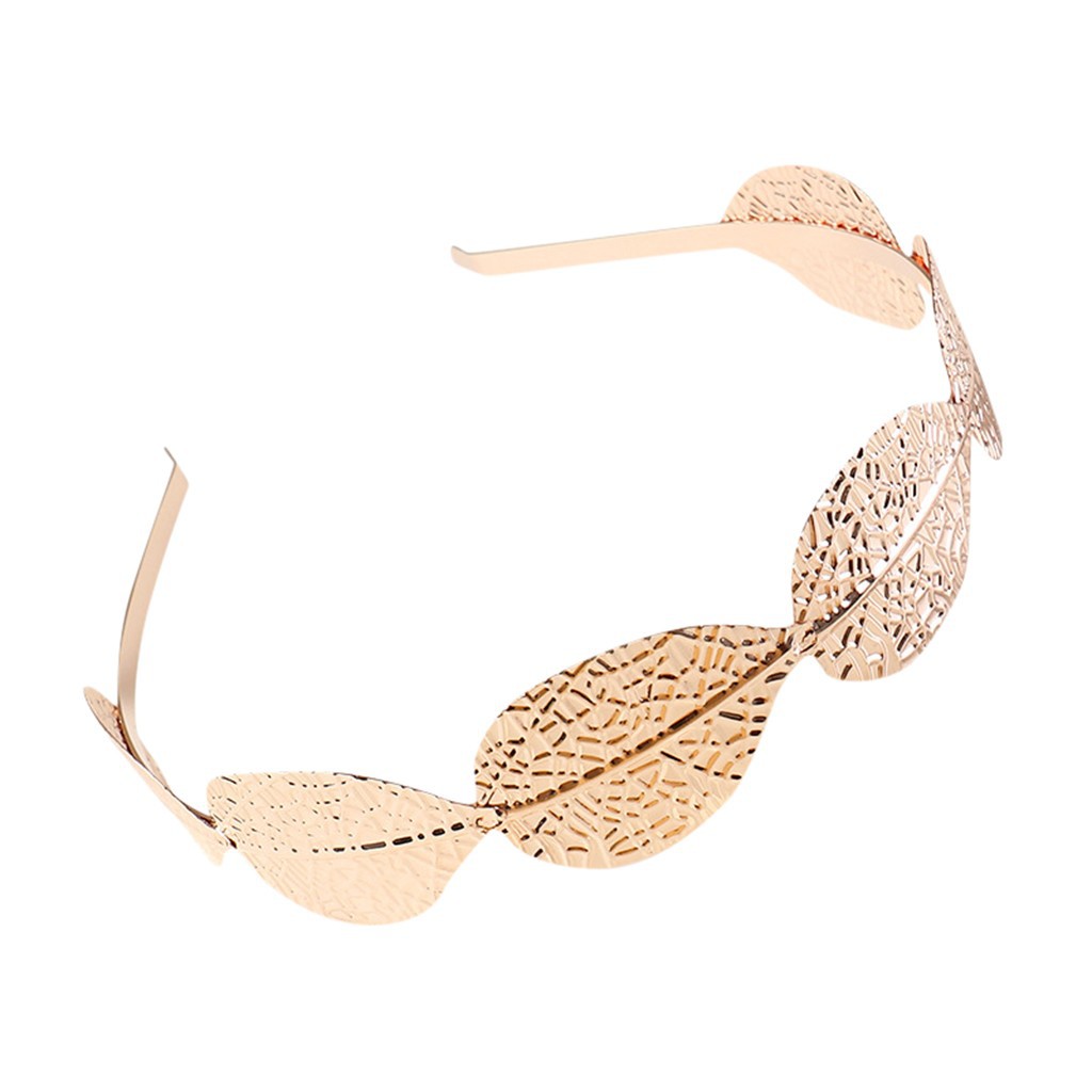 Retro Style Golden Leaf Headband Simple
